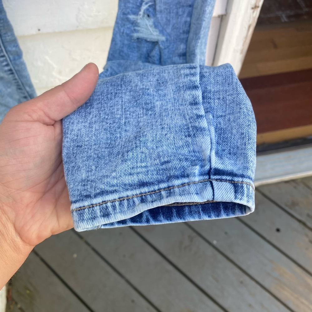 SO Blue Skinny Distressed Jeans Stretchy Denim Pants - Picture 5 of 9